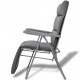 Vidaxl chaise de jardin pliable avec coussin 2 pcs gris 