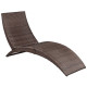 Transat chaise longue bain de soleil lit de jardin terrasse meuble d'extérieur pliable avec coussin résine tressée marron helloshop26 02_0012857 