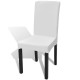 Housse de chaise droite extensible 4 pcs - Couleur au choix Blanc