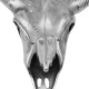 Décoration murale en forme de crâne de taureau aluminium argenté 