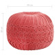 Pouf velours de coton design de sarrau 40 x 30 cm rose 