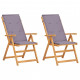 Chaises inclinables de jardin 2 pcs bois solide d'acacia - Couleur au choix