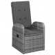 Chaise inclinable de jardin 2pc et coussins résine tressée gris 