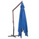 Parasol suspendu avec mât en bois 400 x 300 cm bleu helloshop26 02_0008713 