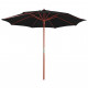 Parasol avec mât en bois 300x258 cm Noir