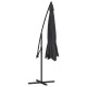 Parasol déporté avec mât en aluminium 350 cm noir helloshop26 02_0008482 