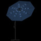 Parasol mobilier de jardin déporté à led et mât en acier 300 cm azuré helloshop26 02_0008577 