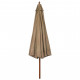 Parasol avec mât en bois 330 cm Taupe 