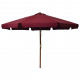 Parasol avec mât en bois 330 cm Bordeaux