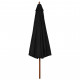 Parasol d'extérieur avec mât en bois 330 cm Noir 