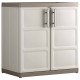 Armoire de rangement basse excellence xl beige et taupe 93 cm