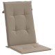 Coussins de chaise de jardin dossier haut lot de 2 taupe tissu 