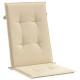 Coussins de chaise de jardin dossier haut lot de 2 beige tissu 