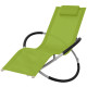 Transat chaise longue bain de soleil lit de jardin terrasse meuble d'extérieur géométrique d'extérieur acier vert helloshop26 02_0012780