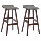 Tabourets de bar 2 pcs gris foncé tissu 