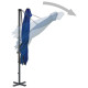 Parasol déporté et mât en aluminium 250 x 250 cm bleu azuré helloshop26 02_0008547 