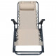 Chaise pliable de terrasse crème textilène 