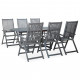 Mobilier à dîner d'extérieur 7 pcs en bois d'acacia solide gris