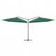 Parasol double avec mât en acier 250 x 250 cm Vert