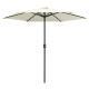 Parasol d'extérieur et mât en aluminium 270 x 246 cm - Couleur au choix Sable-blanc