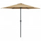 Parasol d'extérieur et mât en aluminium 270x246 cm Taupe