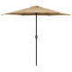 Parasol d'extérieur et mât en aluminium 270 x 246 cm - Couleur au choix