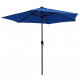 Parasol avec LED et mât en aluminium 270 cm Bleu azuré 