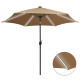 Parasol avec LED et mât en aluminium 300 cm Taupe