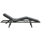 Transat chaise longue bain de soleil lit de jardin terrasse meuble d'extérieur avec coussin résine tressée gris helloshop26 02_0012509 