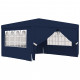 Tente de réception avec parois latérales 4x4 m Bleu 90 g/m²