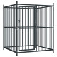 Chenil extérieur cage enclos parc animaux chien extérieur pour chiens 120 x 120 x 150 cm noir  02_0000461