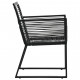 Chaises de jardin 2 pcs noir rotin pvc 