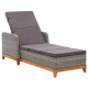 Transat chaise longue bain de soleil d'extérieur résine tressée et bois d'acacia massif - Couleur au choix