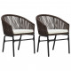 Chaises de jardin 2 pcs marron rotin pvc