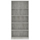 Bibliothèque à 5 niveaux gris béton 80x24x175 cm aggloméré 