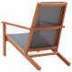 Chaise de jardin gris bois d'eucalyptus solide et textilène 