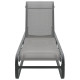 Transat chaise longue bain de soleil lit de jardin terrasse meuble d'extérieur aluminium et textilène gris helloshop26 02_0012252 