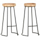 Tabourets de bar 2 pcs bois d'acacia massif