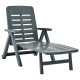 Transat chaise longue bain de soleil lit de jardin terrasse meuble d'extérieur pliable plastique vert helloshop26 02_0012880