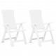 Chaises inclinables de jardin 2 pcs plastique - Couleur au choix