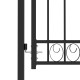 Portail de clôture avec dessus arqué acier 100x150 cm noir 