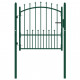 Portail de clôture avec pointes acier 100x100 cm vert