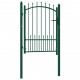 Portail de clôture avec pointes acier 100x125 cm vert 