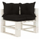 Canapé d'angle palette de jardin bois avec coussins - Couleur des coussins au choix Noir