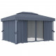 Tonnelle avec rideau 4x3 m anthracite aluminium 