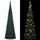 Sapin de Noël artificiel avec guirlandes et LED Vert 150 cm