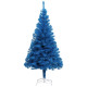 Sapin de Noël artificiel avec support Bleu 150 cm PVC