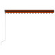 Auvent rétractable capteur de vent led 400x300 cm orange marron 