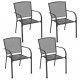 Chaises d'extérieur 4 pcs design maillé anthracite acier