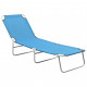 Chaise longue pliable acier et tissu - Couleur au choix